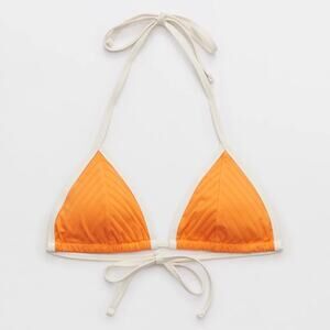 Aerie orange ribbed triangle bikini